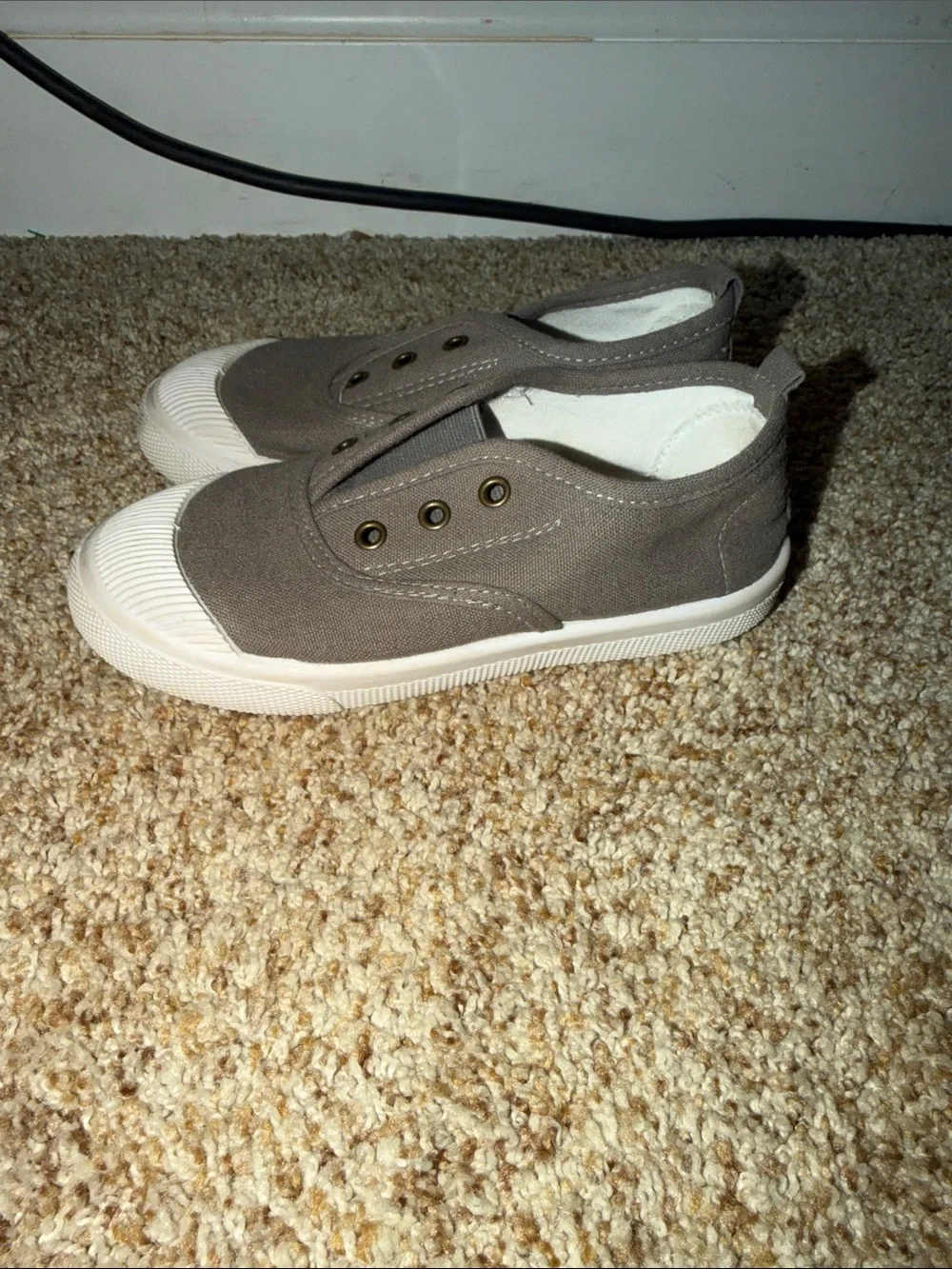 Gray Canvas Slip-On Sneakers baby kids brand size 32